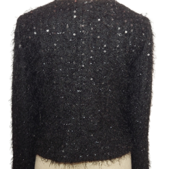 Ann Taylor Loft black eyelash sequin jacket 4 NWT - Picture 4 of 8